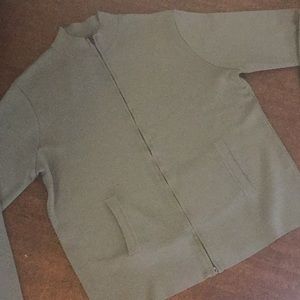 Zip up Merino blend sweater with pockets